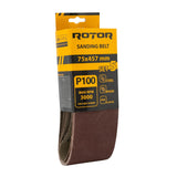 Bandă abrazivă ROTOR 75×457 mm P100 – set 5 buc