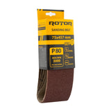 Bandă abrazivă ROTOR 75×457 mm P80 – set 5 buc