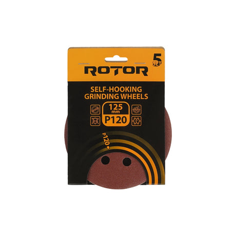 Disc abraziv velcro ROTOR Ø125 mm P120 – set 5 buc