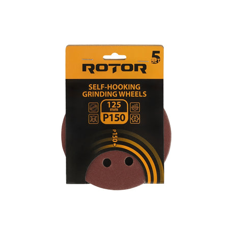 Disc abraziv velcro ROTOR Ø125 mm P150 – set 5 buc