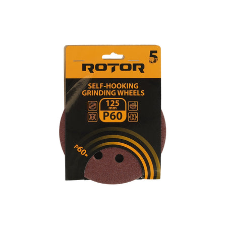 Disc abraziv velcro ROTOR Ø125 mm P60 – set 5 buc