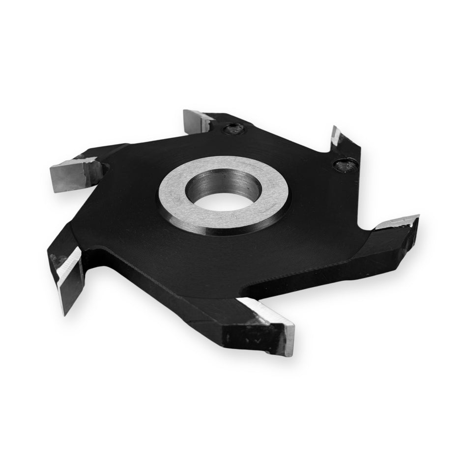 Freză nut-falț Z6 Ø160 mm cu 6 pastile HW (K40) brazate, corp oțel negru, alezaj 30/32 mm