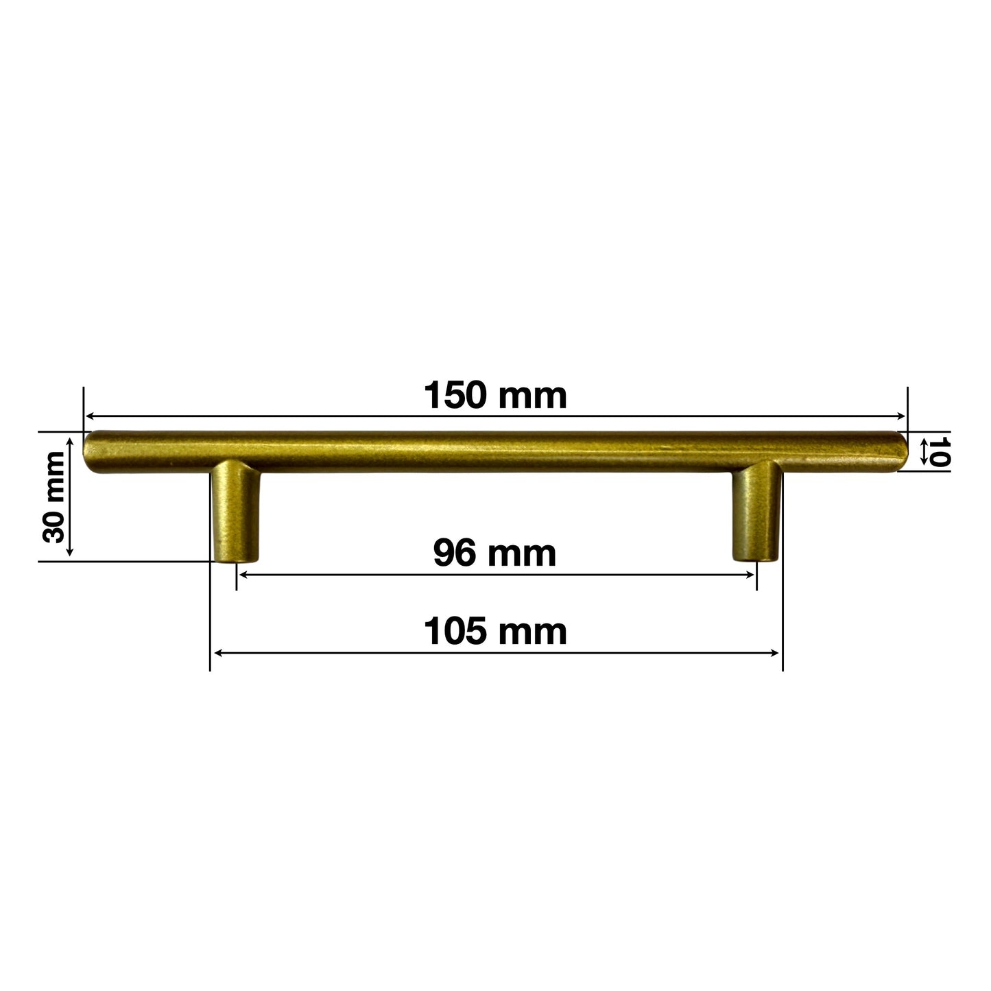 Maner pentru mobila model t gold de 150 mm 