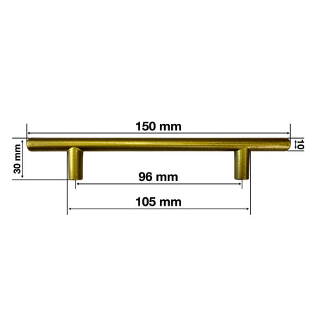 Maner pentru mobila model t gold de 150 mm 
