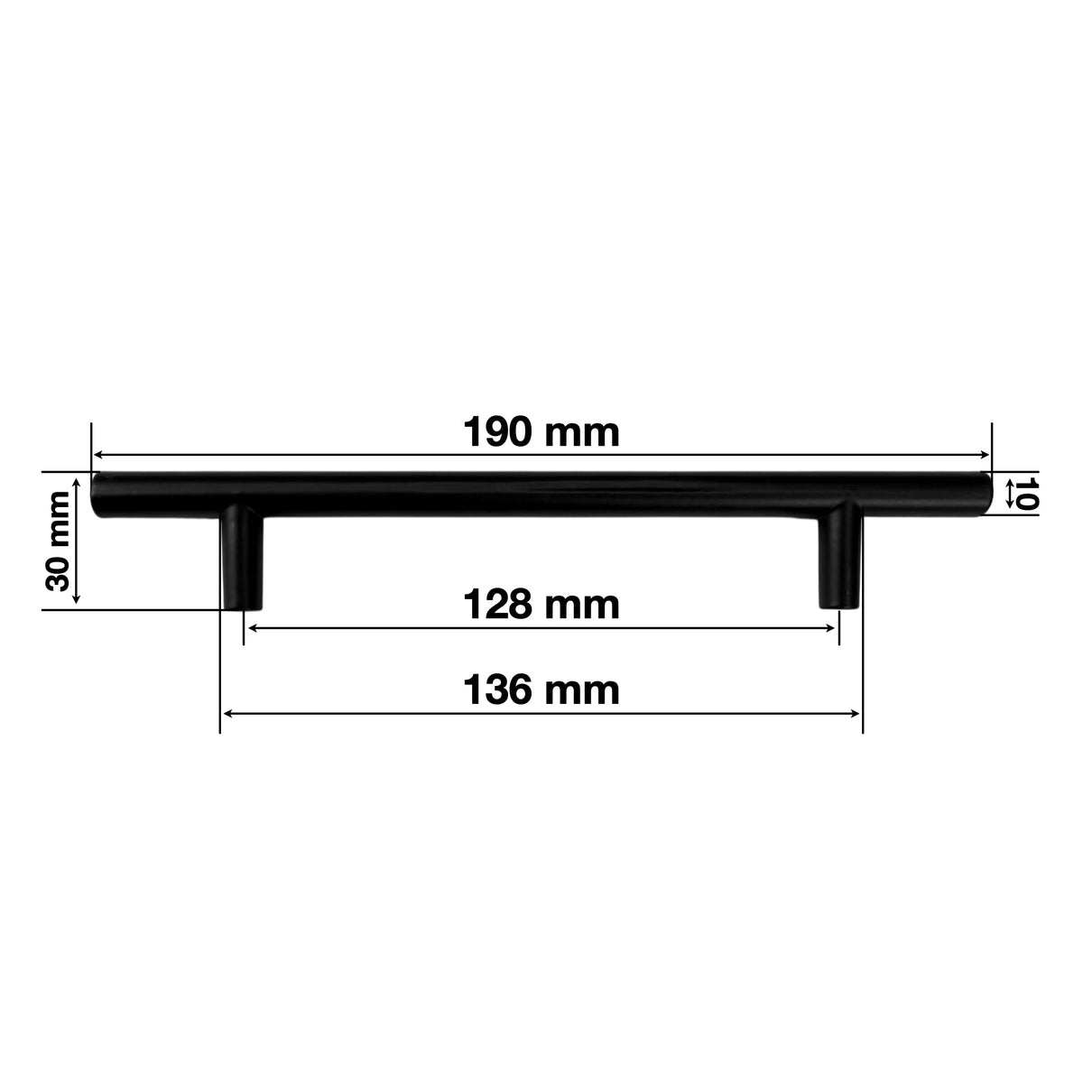 Maner pentru mobila model t negru de 190 mm 