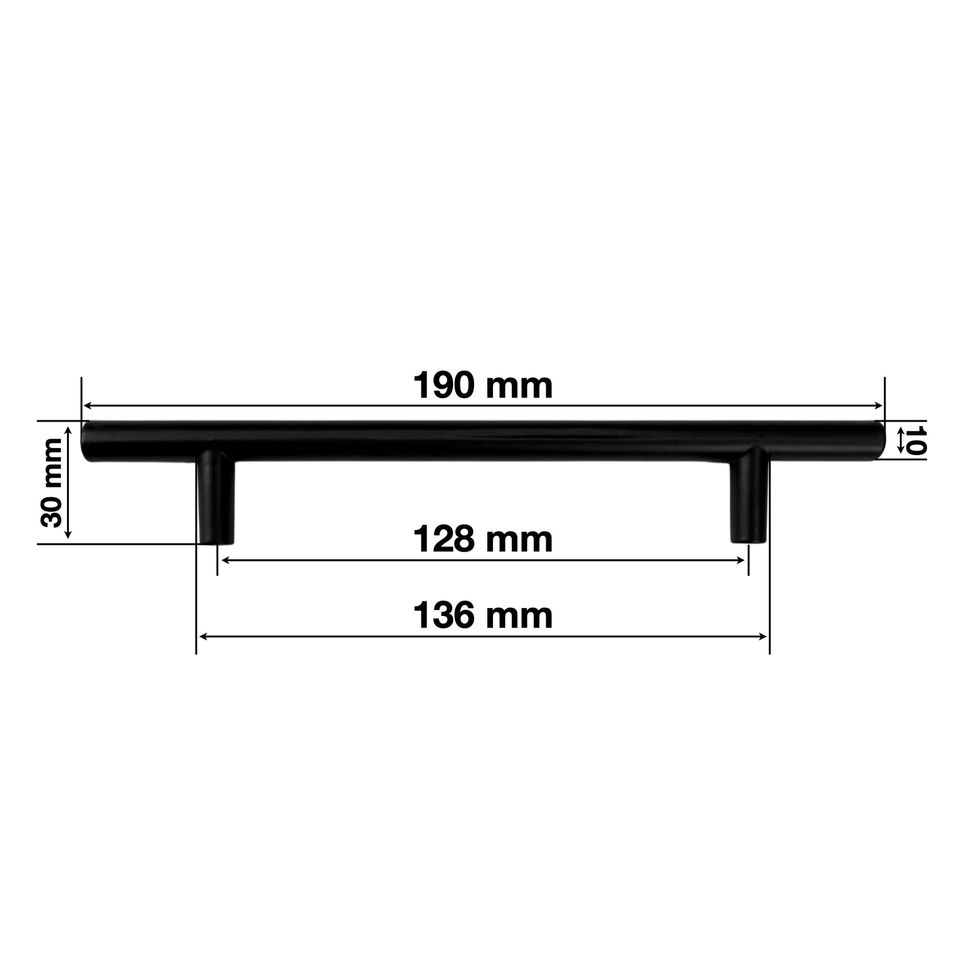 Maner pentru mobila model t negru de 190 mm 