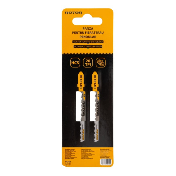 Lame Fierăstrău Pendular pentru Lemn 76×50 mm – HCS 20 TPI Bi-direcțional | ROTOR RT101AO