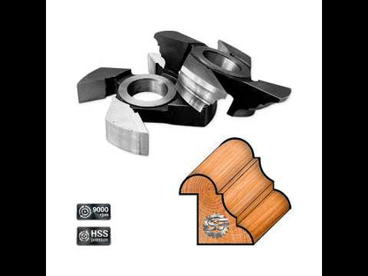 2 Piece Router Bit Set - Beading / Cornice Profile 3 - 25 mm HSS Premium