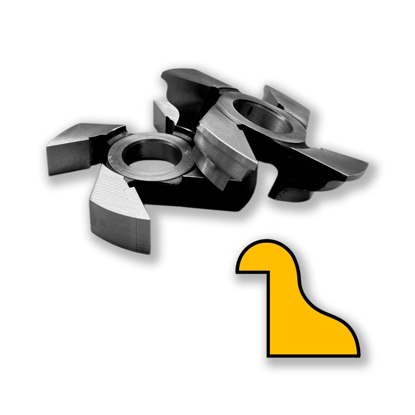 Set 2 freze pentru baghete și cornișe, 22 mm, HSS brazat, alezaj 30 mm – precizie și finisaj profesional în prelucrarea lemnului.
