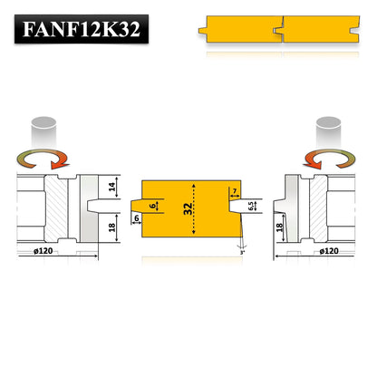 Set Freze Nut si Fede placate cu Otel Rapid HSS (Lamba și Uluc) pentru Imbinarea Conica a Lemnului tip parchet, dulap, dusumea pana la > 30 mm.