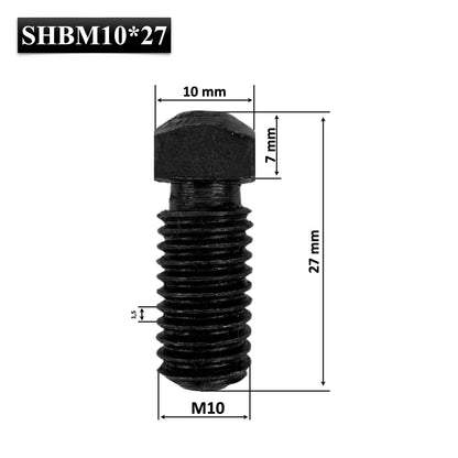 Surub cu cap patrat pentru fixare pana abric cu m10 de 27 mm si pas 1,5 mm
