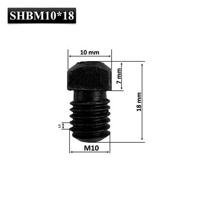 Surub cu cap patrat pentru fixare pana abric cu m10 de 18 mm si pas 1,5 mm